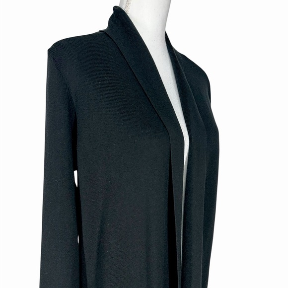 J. JILL / Black Cardigan Duster Wrap Sweater / Medium - Picture 9 of 11